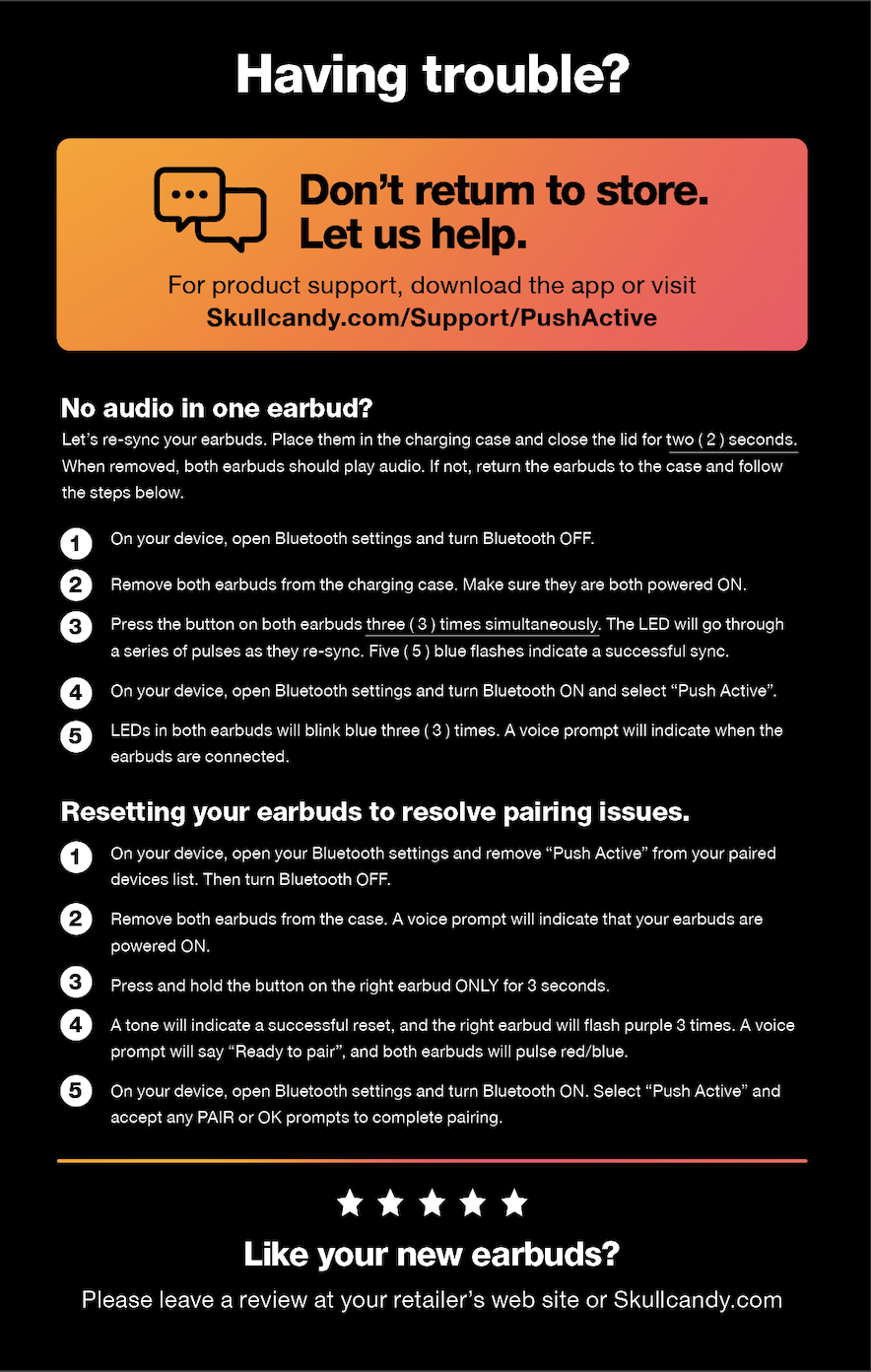 Skullcandy discount earphones pairing